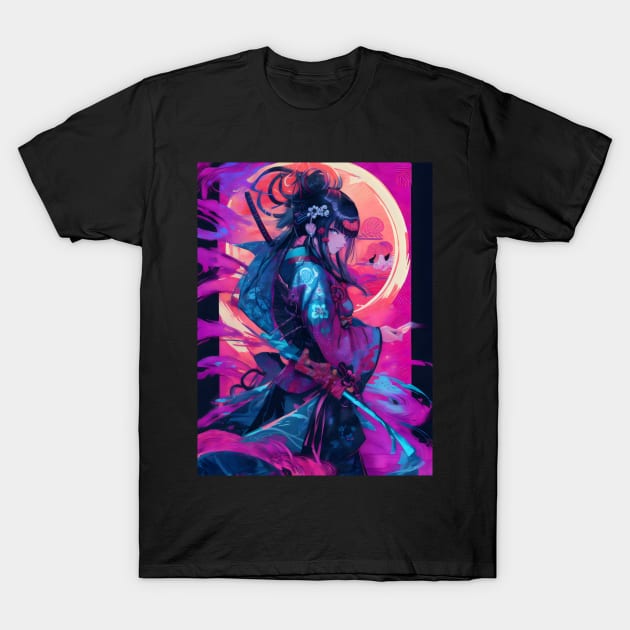 Neon strong samurai T-Shirt by Spaceboyishere